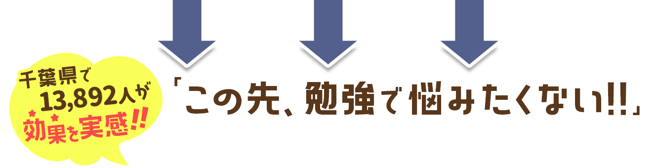 「この先、勉強で悩みたくない!!」という方こそお試しください!千葉県で13,892人が効果を実感!!